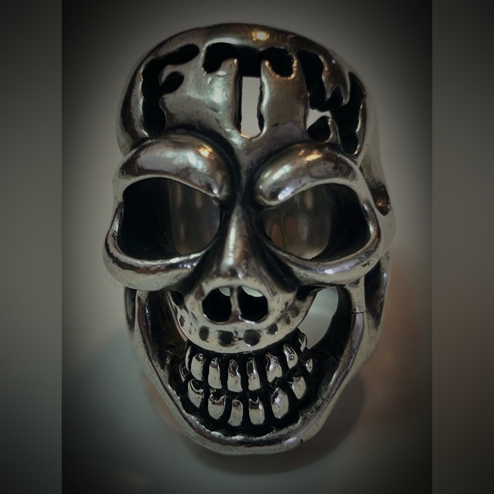 AUTHENTIC Bill Wall Leather Master FTW Skull Ring NUMBERED Size 10.5US